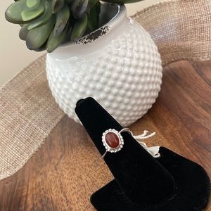 Red Carnelian & Sterling Silver Ring